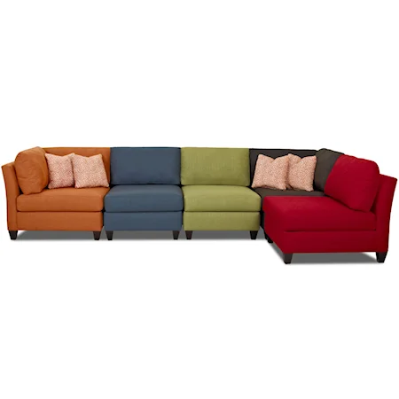 Contempary Sectional with Tapered Legs